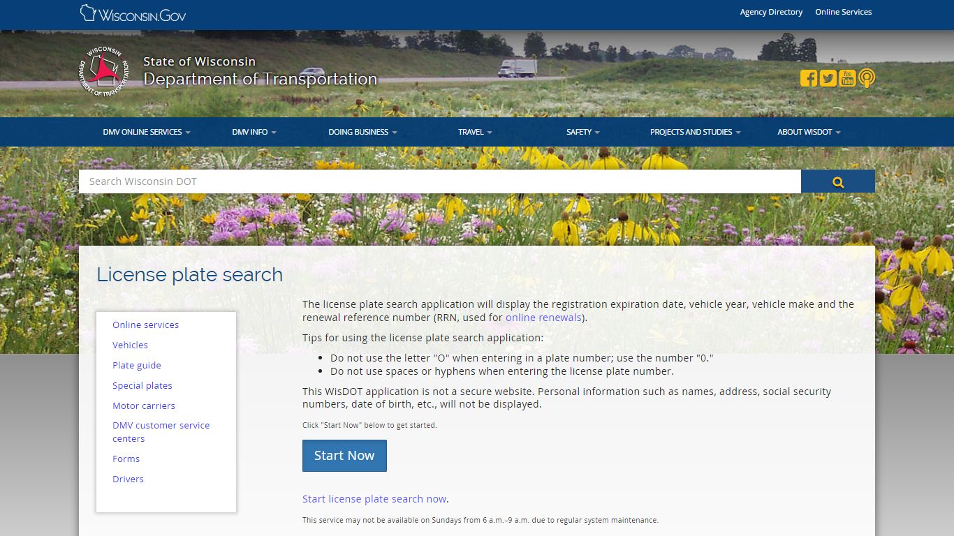 Wisconsin DMV Official Government Site – License plate search